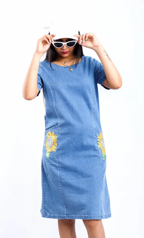Blue_Sunflower_Radiance_Denim_Dress_For_Women