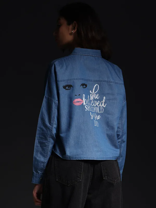 Blue_She_Believed_Artistic_Denim_Top_Jeans_Shirt_For_Women