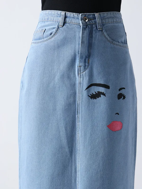 Blue_Winking_Beauty_Denim_Maxi_Skirt_For_Women
