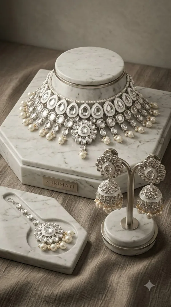 Silver_Tone_Pearl_Embellished_Jewellery_Set_For_Women