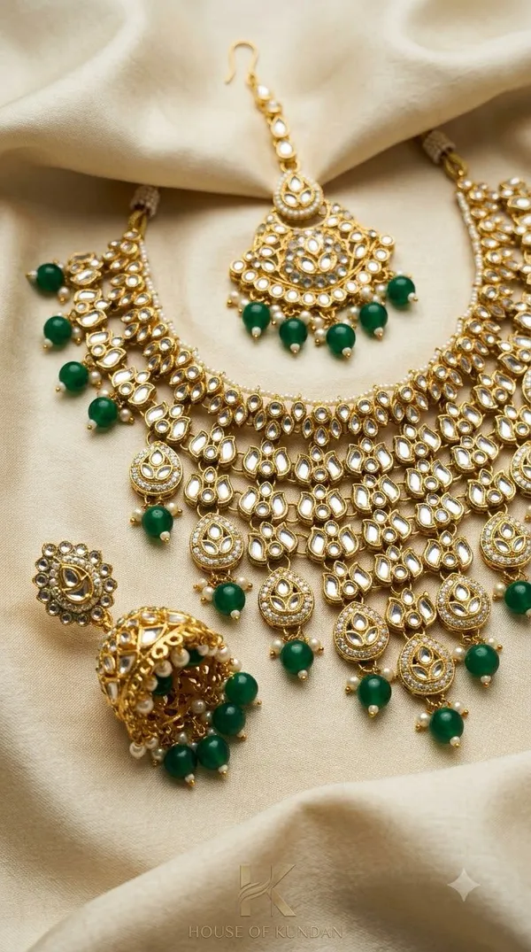 Gold_Tone_Kundan_Necklace_Set_With_Maang_Tikka_For_Women