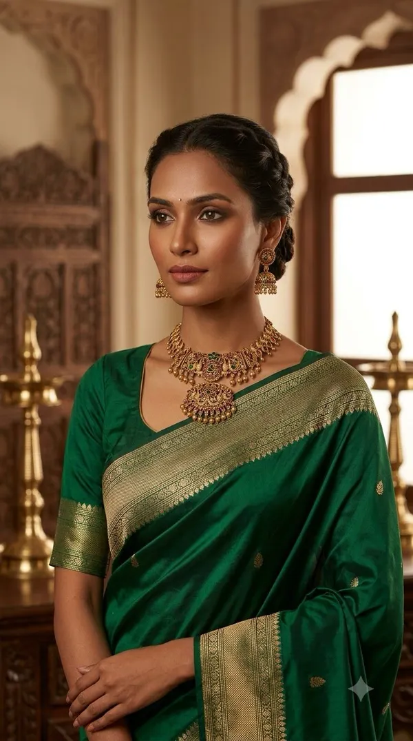 Gold_Tone_Temple_Necklace_And_Earring_Set_For_Women