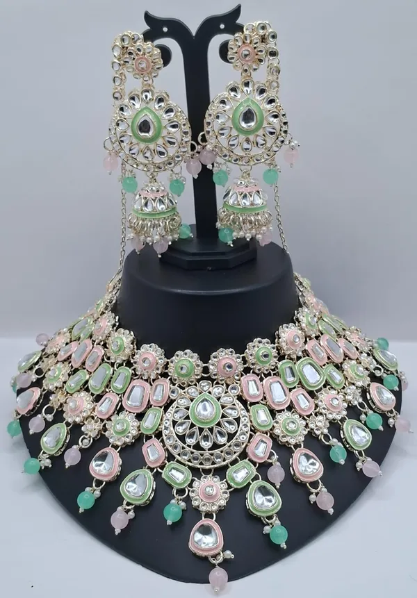 Pastel_Green_&_Pink__Meenakari_Bridal_Necklace_Set_with_Earrings