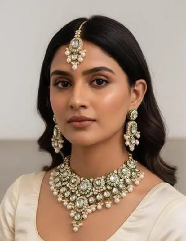 Gold_Tone_Kundan_Pearl_Bridal_Jewellery_Set_For_Women