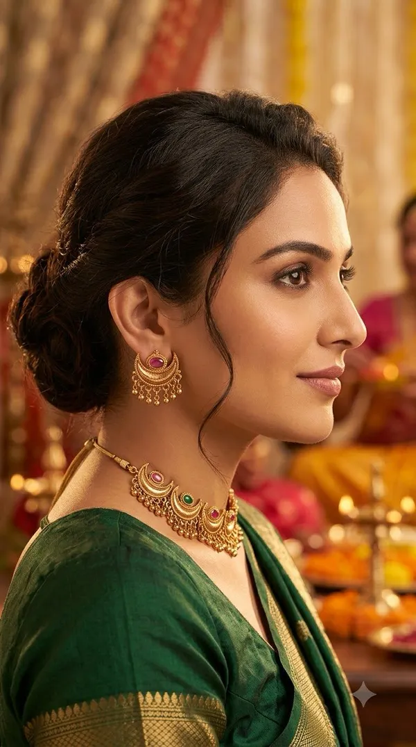 Gold_Tone_Traditional_Necklace_Set_For_Women
