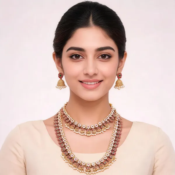 Gold_Tone_Traditional_Necklace_Set_For_Women