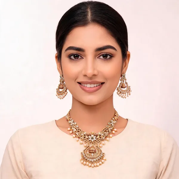Gold_Tone_Kundan_Pearl_Necklace_Set_For_Women