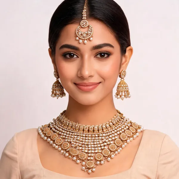 Gold_Tone_Kundan_Style_Bridal_Jewellery_Set_For_Women