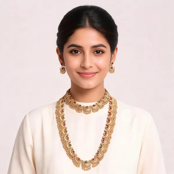 Gold_Tone_Traditional_Necklace_Set_For_Women