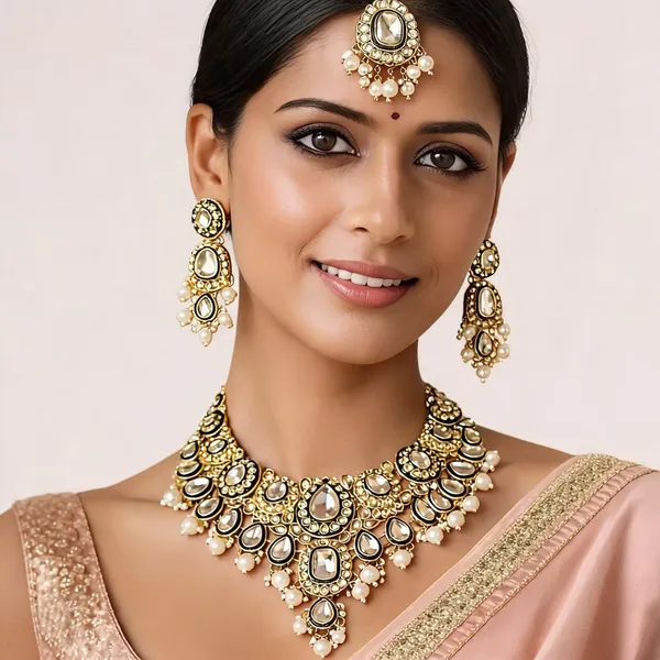 Gold_Tone_Kundan_Pearl_Bridal_Jewellery_Set_For_Women