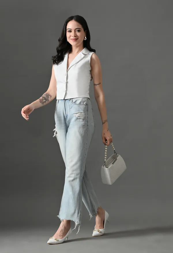 White_Cotton_Waistcoat_Top_For_Women