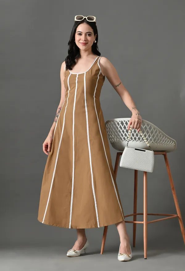 Brown_Rebel_Curve_Cotton_Dress_For_Women