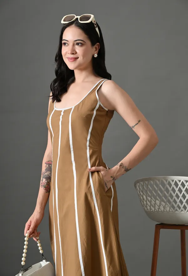 Brown_Rebel_Curve_Cotton_Dress_For_Women