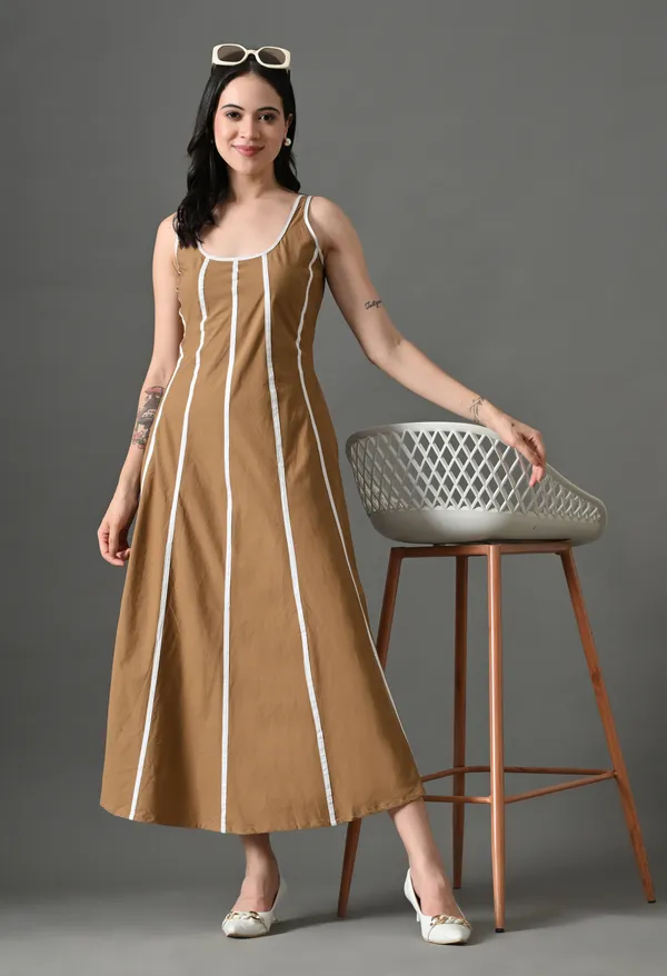 Brown_Rebel_Curve_Cotton_Dress_For_Women