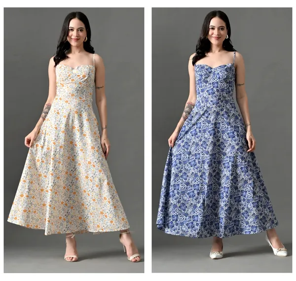 Yellow_&_Blue_Cotton_Floral_Kiss_Maxi_Dress_For_Women_(Pack_Of_2)