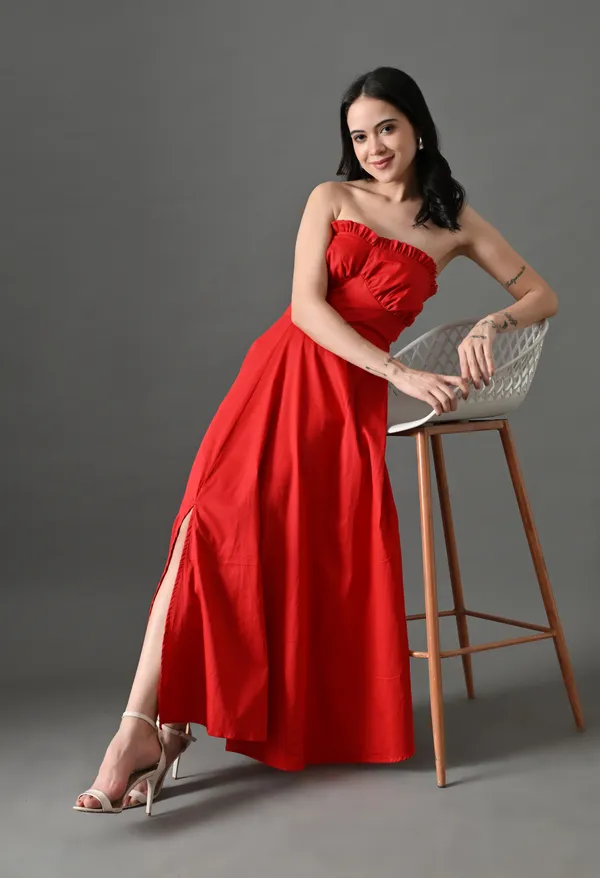 Red_The_Strapless_Edit_Cotton_Dress_For_Women