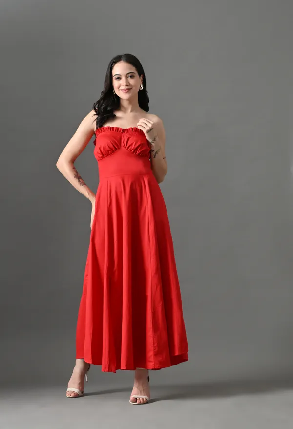 Red_The_Strapless_Edit_Cotton_Dress_For_Women