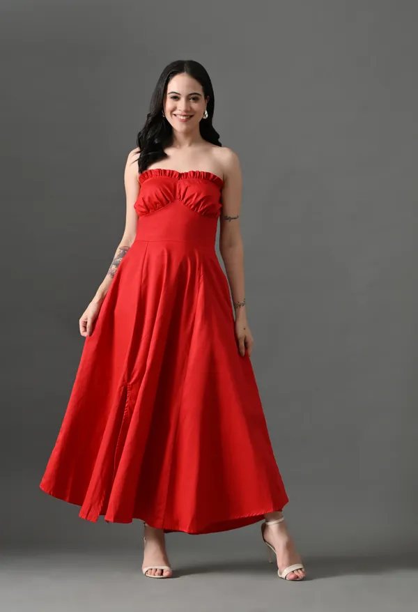 Red_The_Strapless_Edit_Cotton_Dress_For_Women
