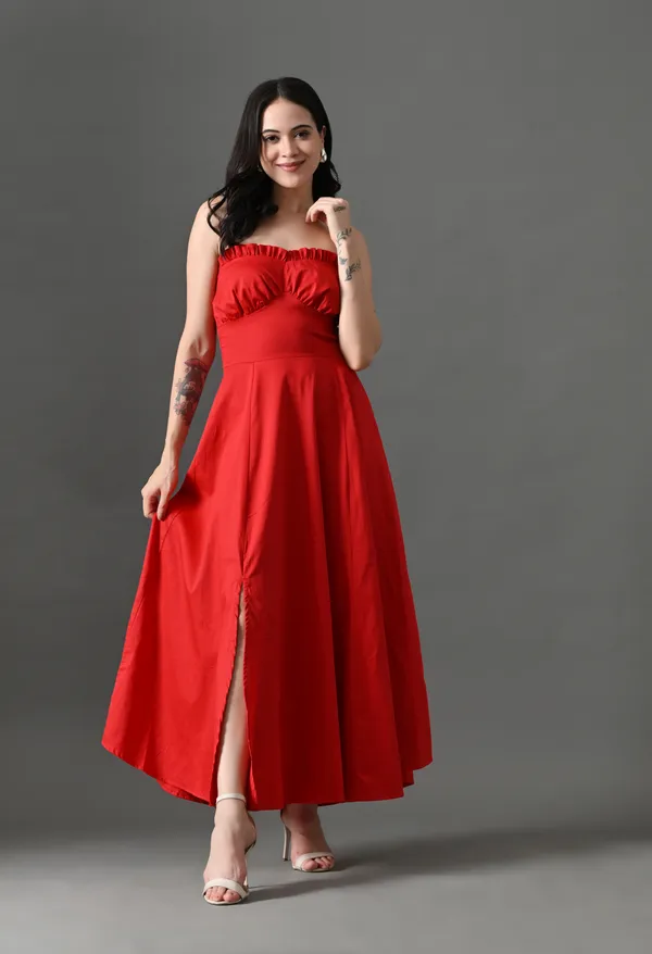 Red_The_Strapless_Edit_Cotton_Dress_For_Women