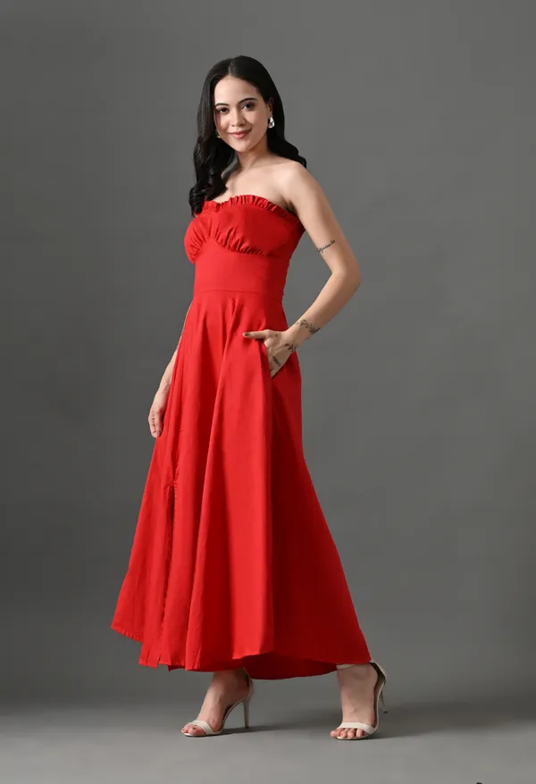 Red_The_Strapless_Edit_Cotton_Dress_For_Women