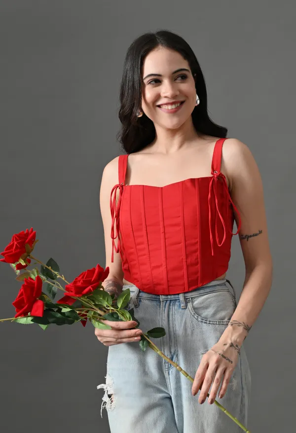 Red_Cotton_Corsia_Corset_Top_&_Black_Waistcoat_Top_For_Women_(Pack_Of_2)