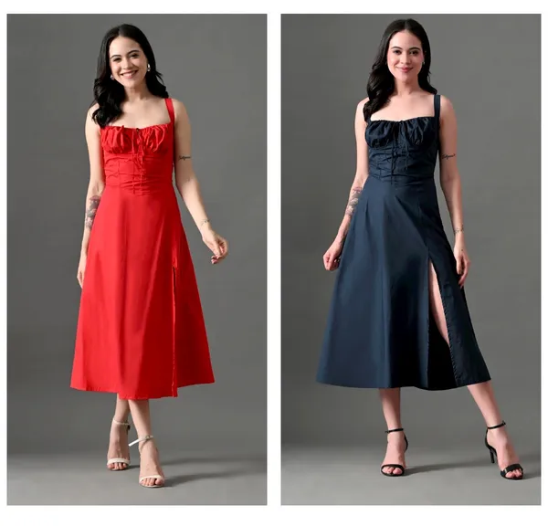 Red_&_Black_Cotton_Mellow_Mood_Dress_For_Women_(Pack_Of_2)