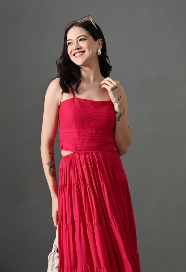 Pink_Bubblegum_Babe_Cotton_Dress_For_Women
