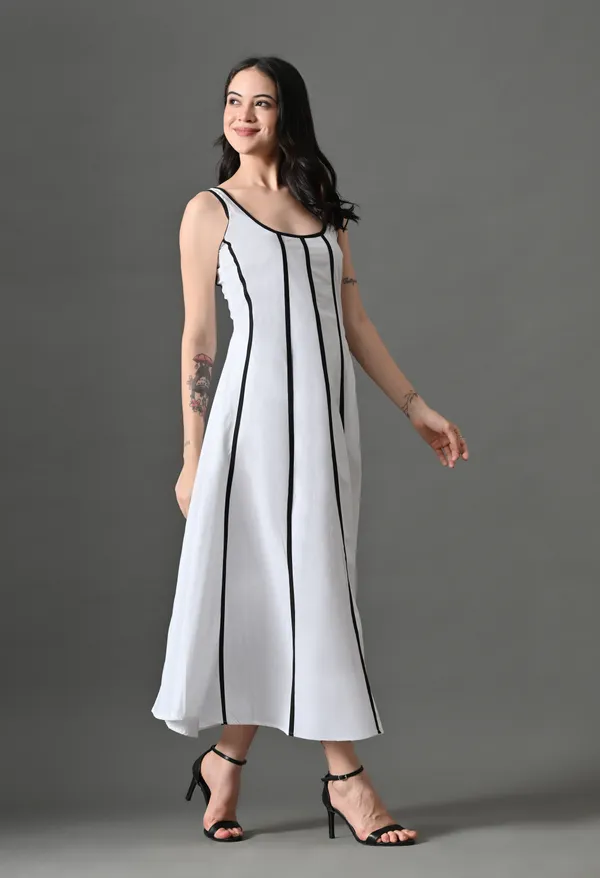 White_Rebel_Curve_Cotton_Dress_For_Women