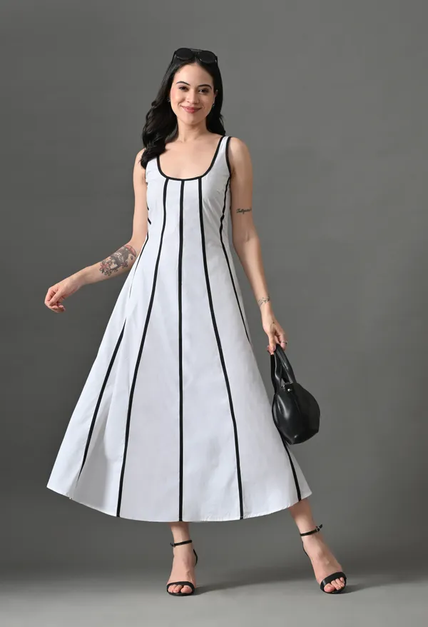 White_Rebel_Curve_Cotton_Dress_For_Women