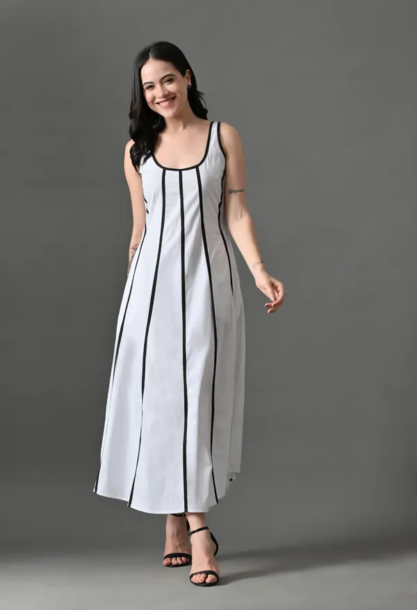 White_Rebel_Curve_Cotton_Dress_For_Women