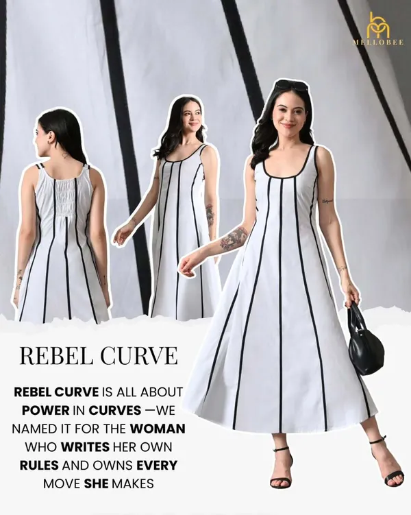 White_Rebel_Curve_Cotton_Dress_For_Women