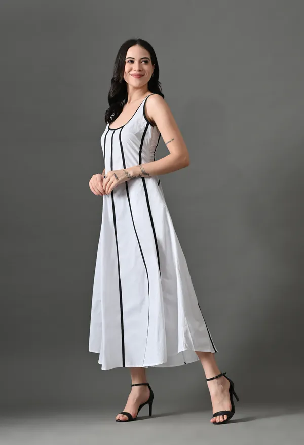 White_Rebel_Curve_Cotton_Dress_For_Women