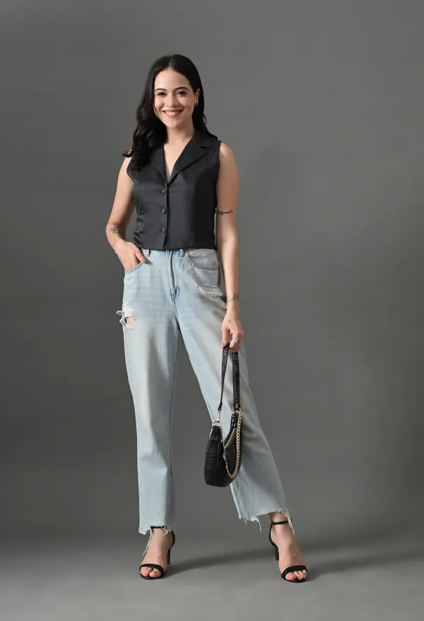 Black_Cotton_Waistcoat_Top_For_Women