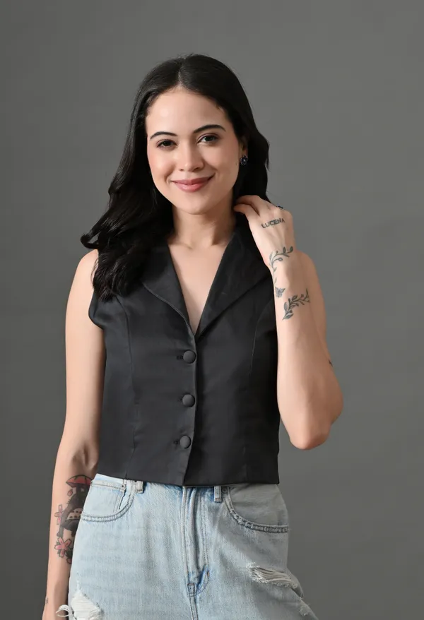 Black_Cotton_Waistcoat_Top_For_Women