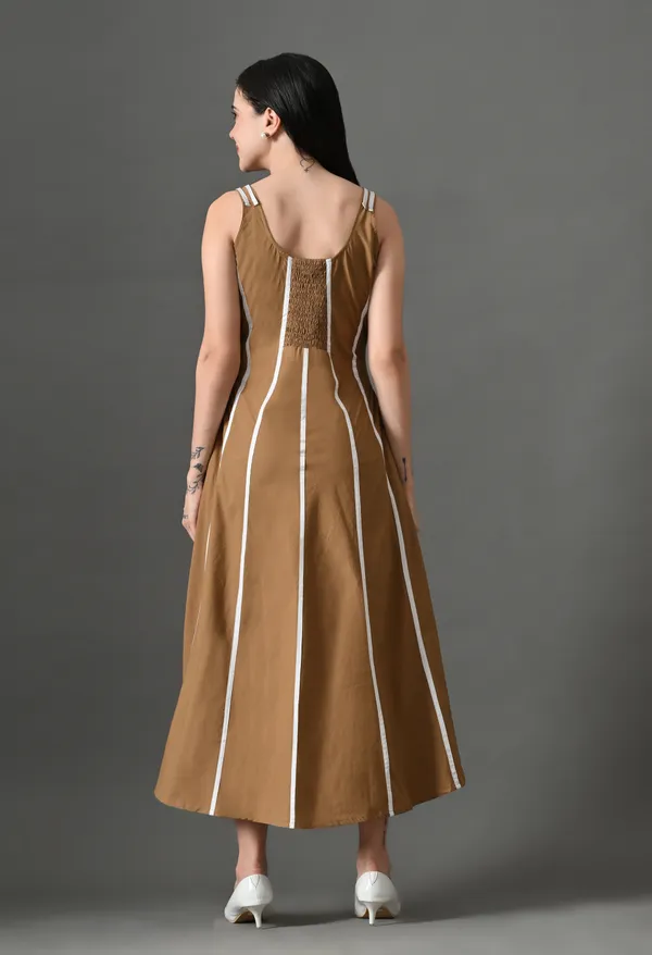 White_&_Brown_Cotton_Rebel_Curve_Dress_For_Women_(Pack_Of_2)