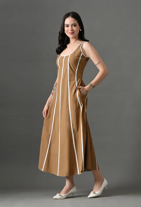 White_&_Brown_Cotton_Rebel_Curve_Dress_For_Women_(Pack_Of_2)
