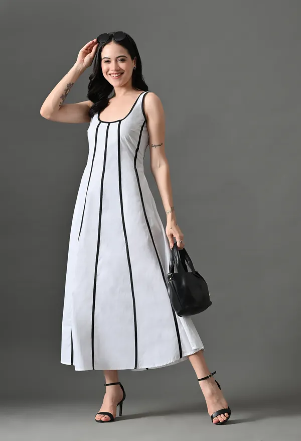 White_&_Brown_Cotton_Rebel_Curve_Dress_For_Women_(Pack_Of_2)