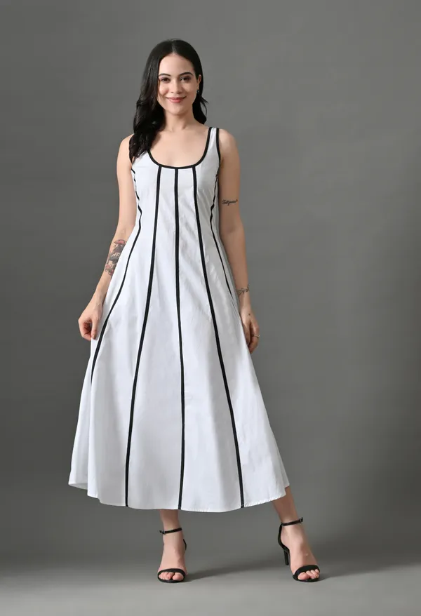 White_&_Brown_Cotton_Rebel_Curve_Dress_For_Women_(Pack_Of_2)