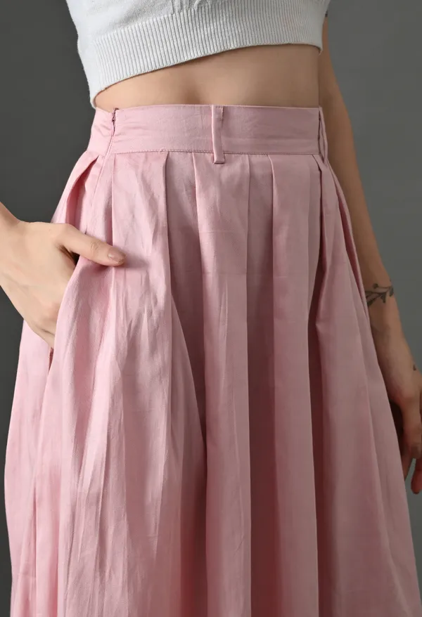 Pink_Flare_Affair_Cotton_Skirt_For_Women