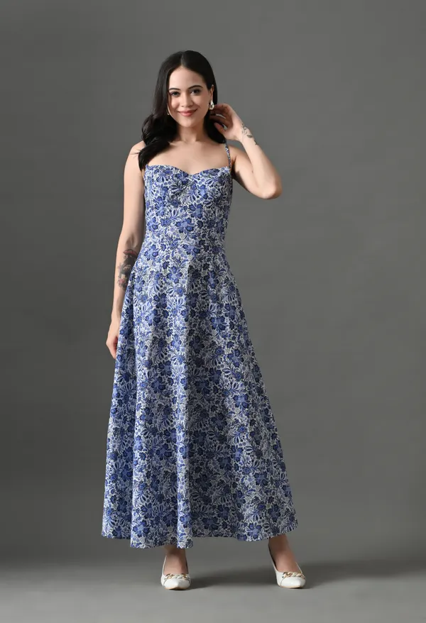 Black_Cotton_Mellow_Mood_Dress_&_Blue_Floral_Kiss_Maxi_Dress_For_Women_(Pack_Of_2)