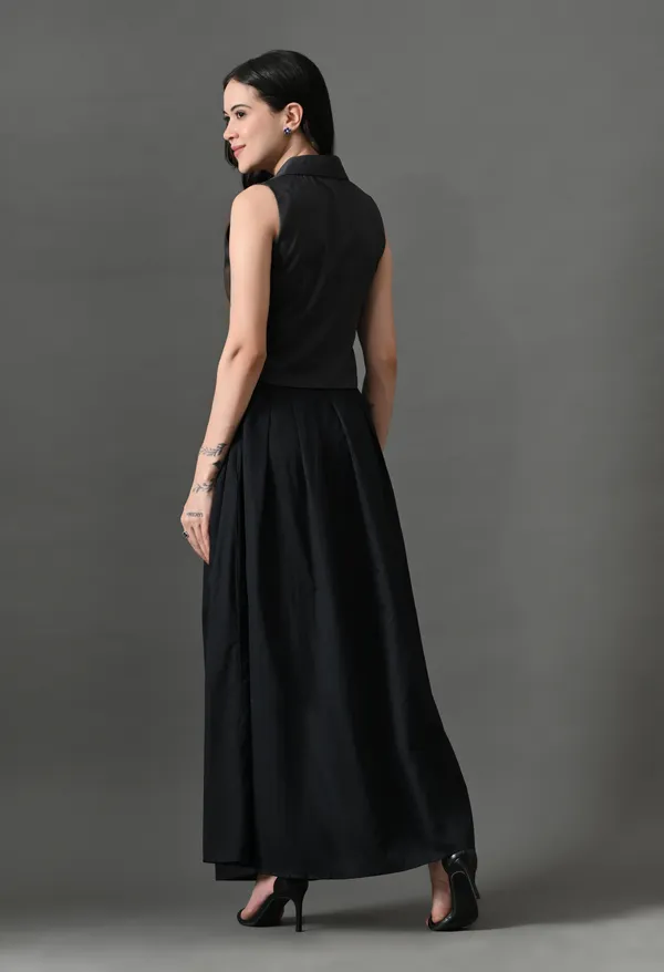 Black_Sassy_Fusion_Cotton_Skirt_with_top_For_Women
