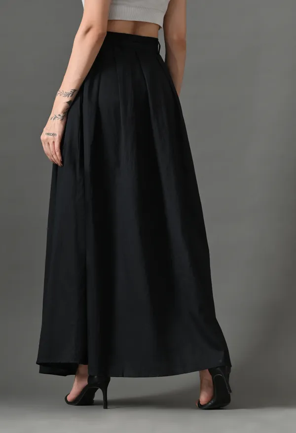 Black_Flare_Affair_Cotton_Skirt_For_Women