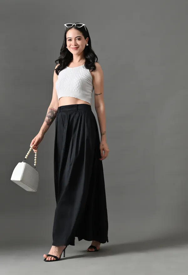Black_Flare_Affair_Cotton_Skirt_For_Women