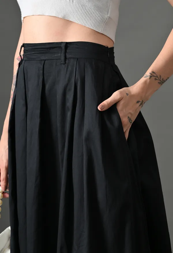 Black_Flare_Affair_Cotton_Skirt_For_Women