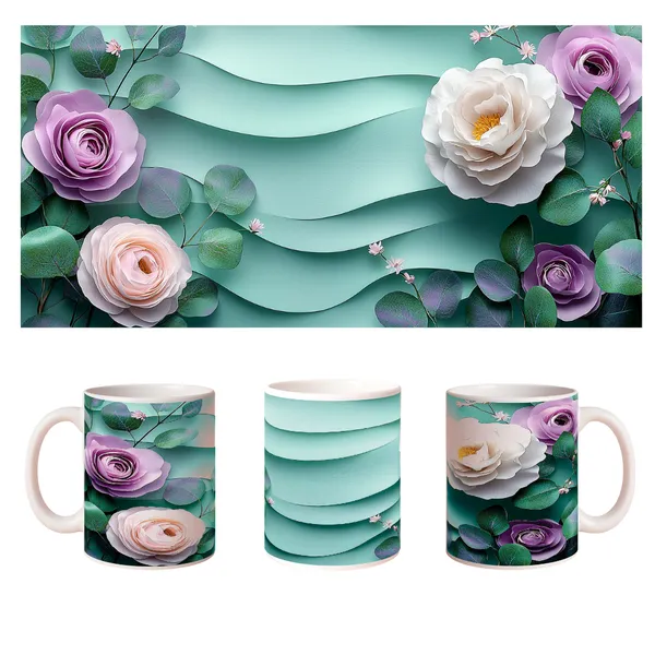 Multicolor_Ceramic_Flowers1_Printed_Microwave_Safe_Mugs