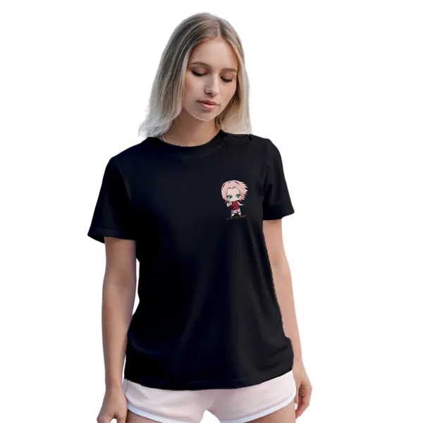 Sakura_Black_Printed_T-shirt_for_Women_–_Stylish__Half_Sleeves_Casual_Tee