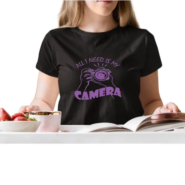 All_I_Need_Is_My_Camera_Black_Printed_T-Shirt_for_Women_–_Trendy_Round_Neck_Half_Sleeve_Cotton_Tee