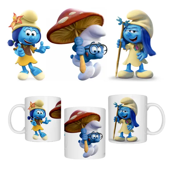 Multicolor_Printed_Smurfs_Ceramic_Mugs__Ideal_For_Gifts_And_Home