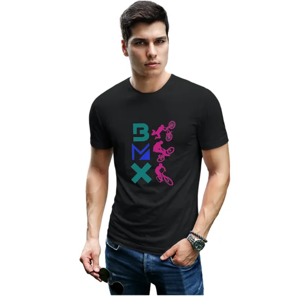 BMX_Black_Printed_T-Shirt_for_Men_–_Stylish_Half_Sleeve_Round_Neck_Cotton_Tee