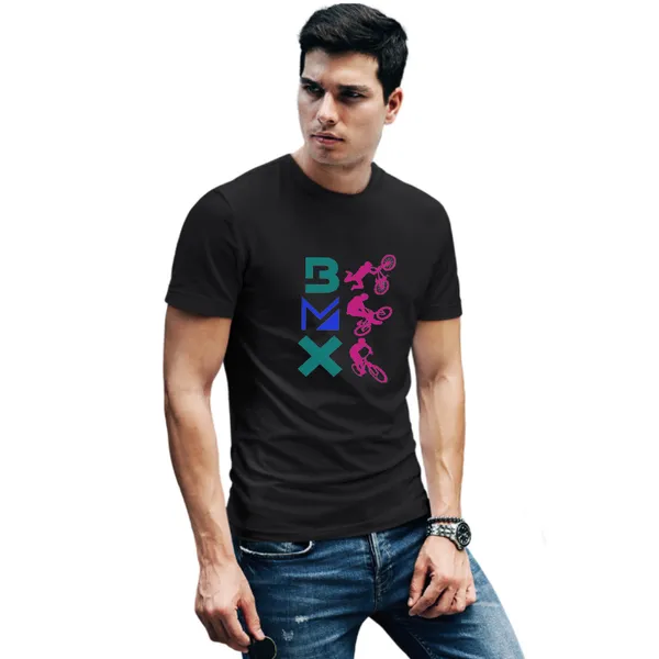 BMX_Black_Printed_T-Shirt_for_Men_–_Stylish_Half_Sleeve_Round_Neck_Cotton_Tee